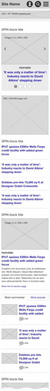 WVC wireframe home page mobile