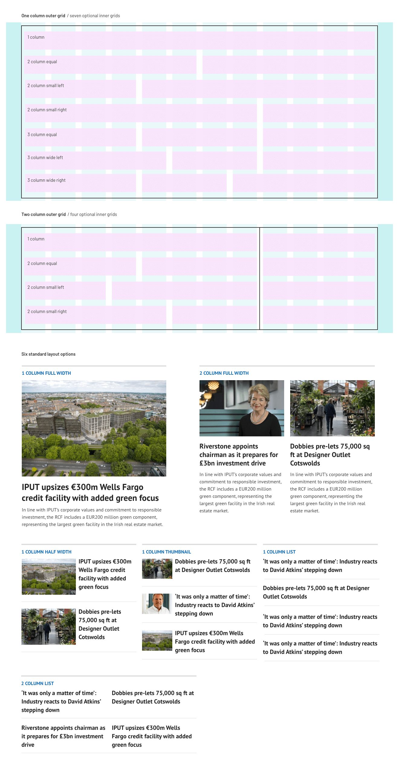 Webvision Cloud grid options
