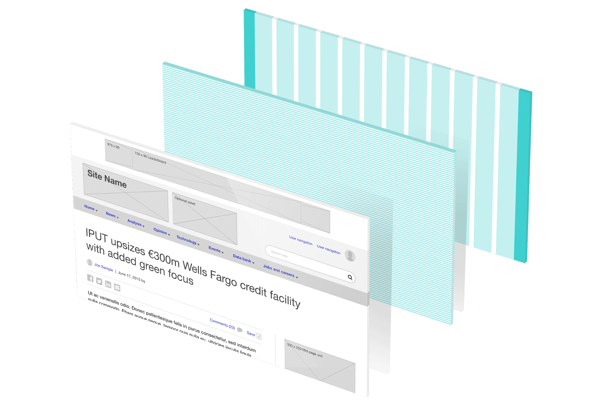 WVC grid, baseline grid and wireframe